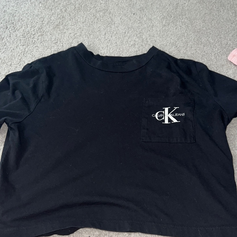Black, Crop top, Size Small, Brand Calvin Klein